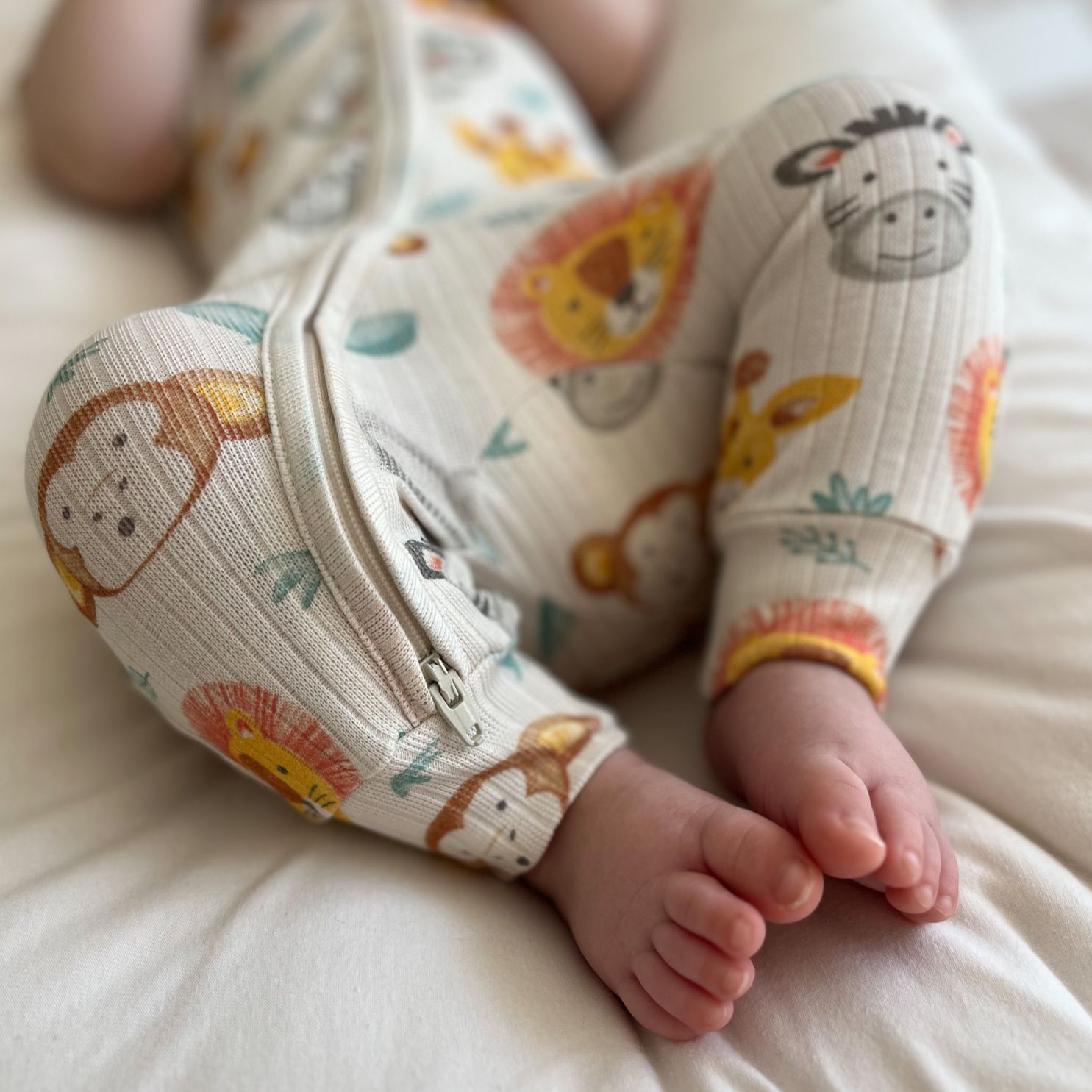 Baby in footless growsuit