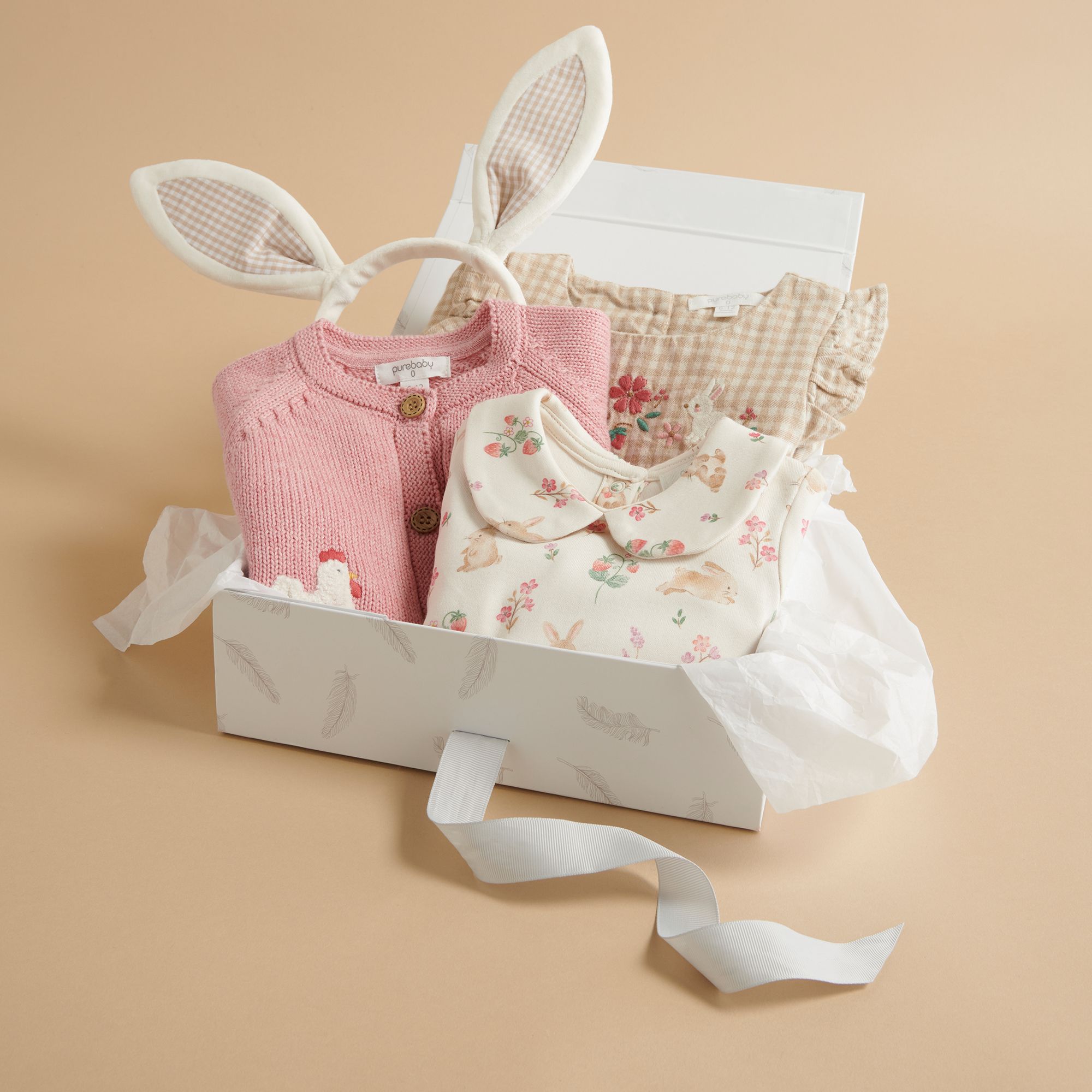 Gift box with easter clothing and accessories 