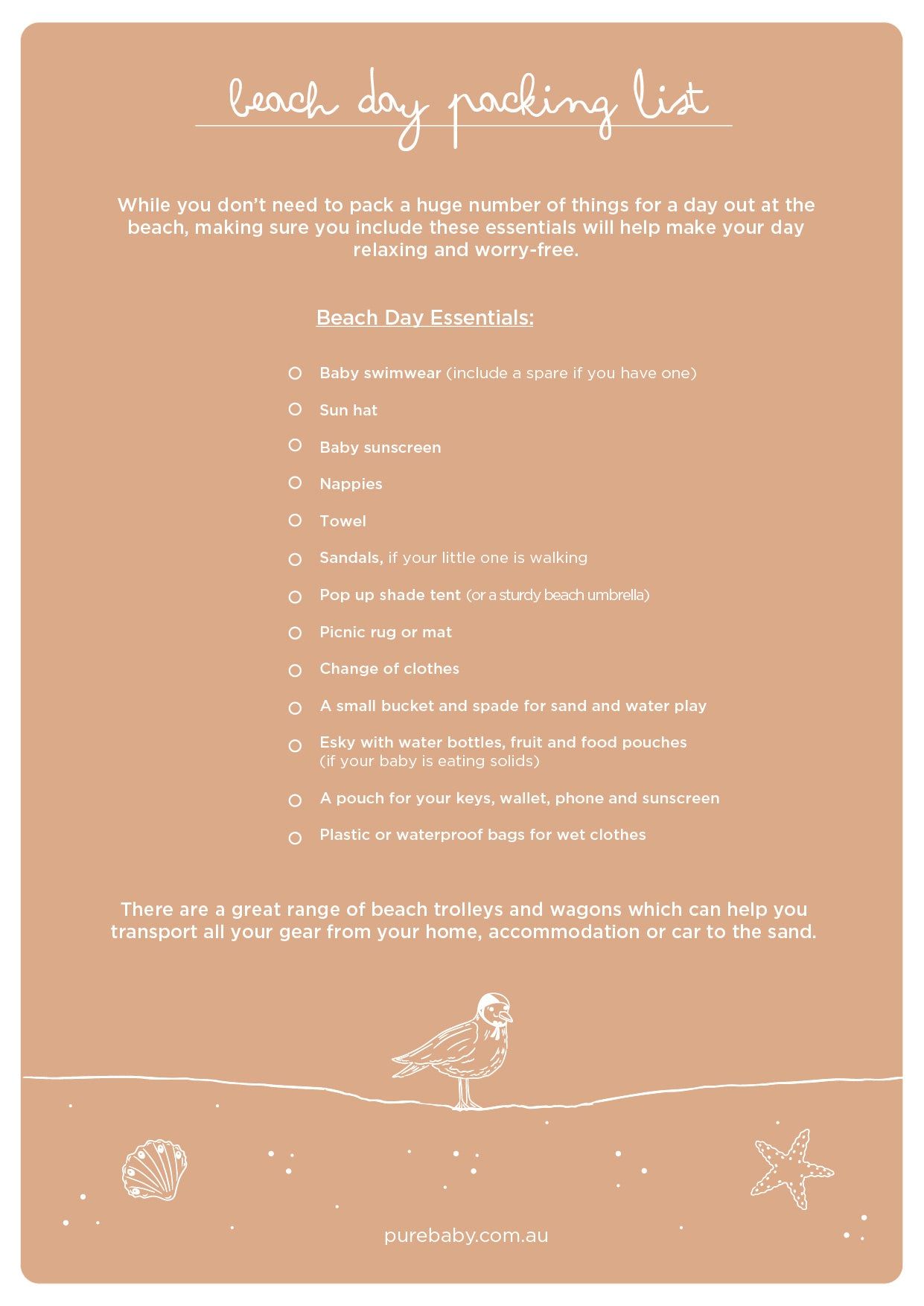 Purebaby Beach Day Packing List