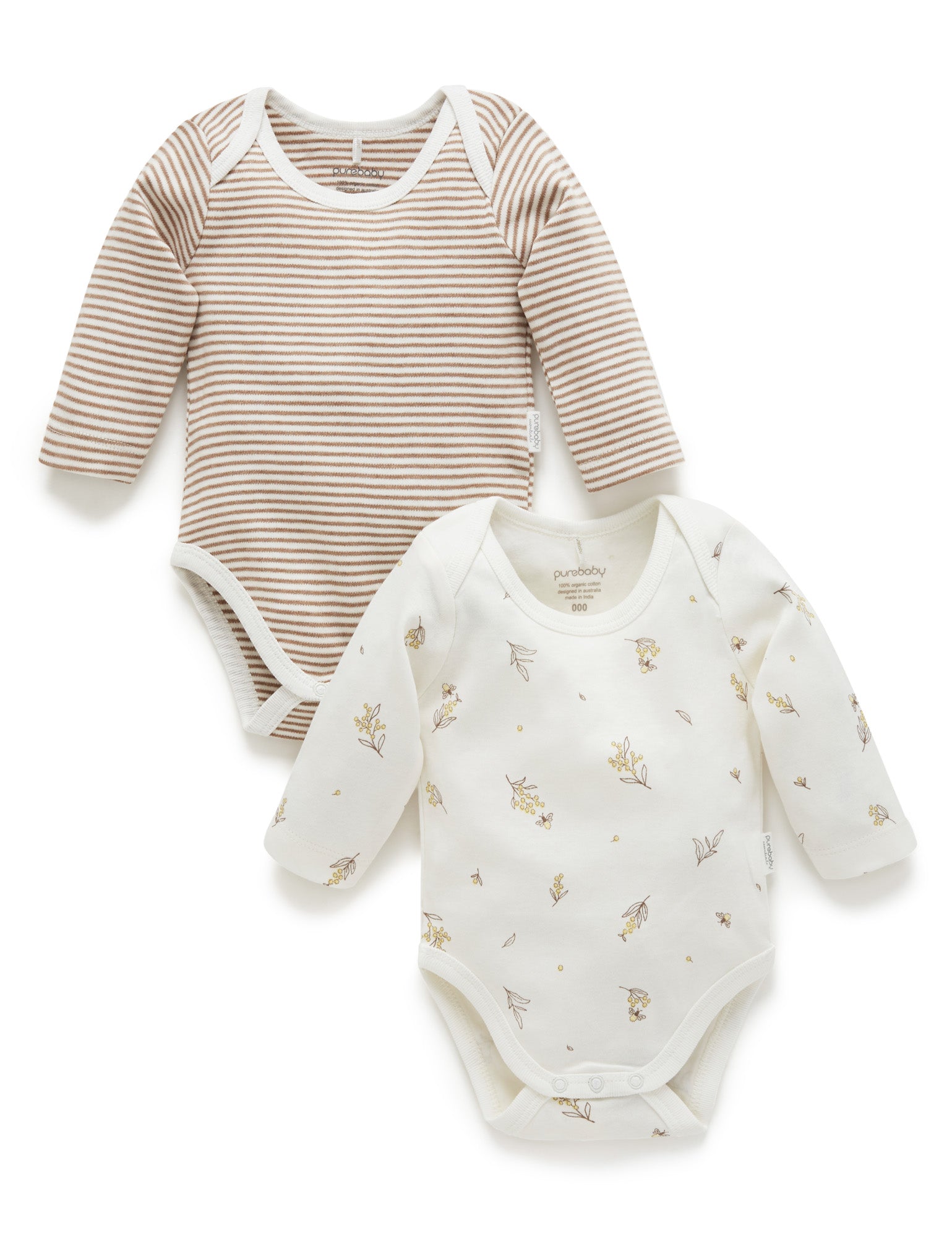 2 Pack Easy Neck Long Sleeve Bodysuit