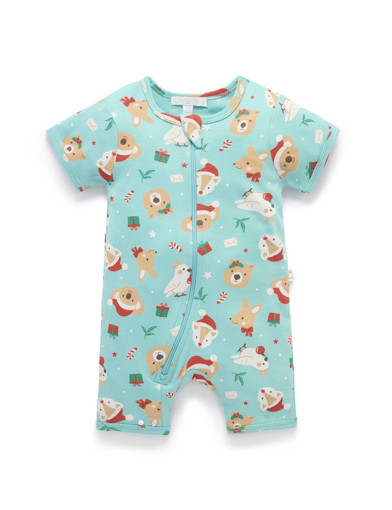 Festive Friends Short Sleeve Zip Growsuit