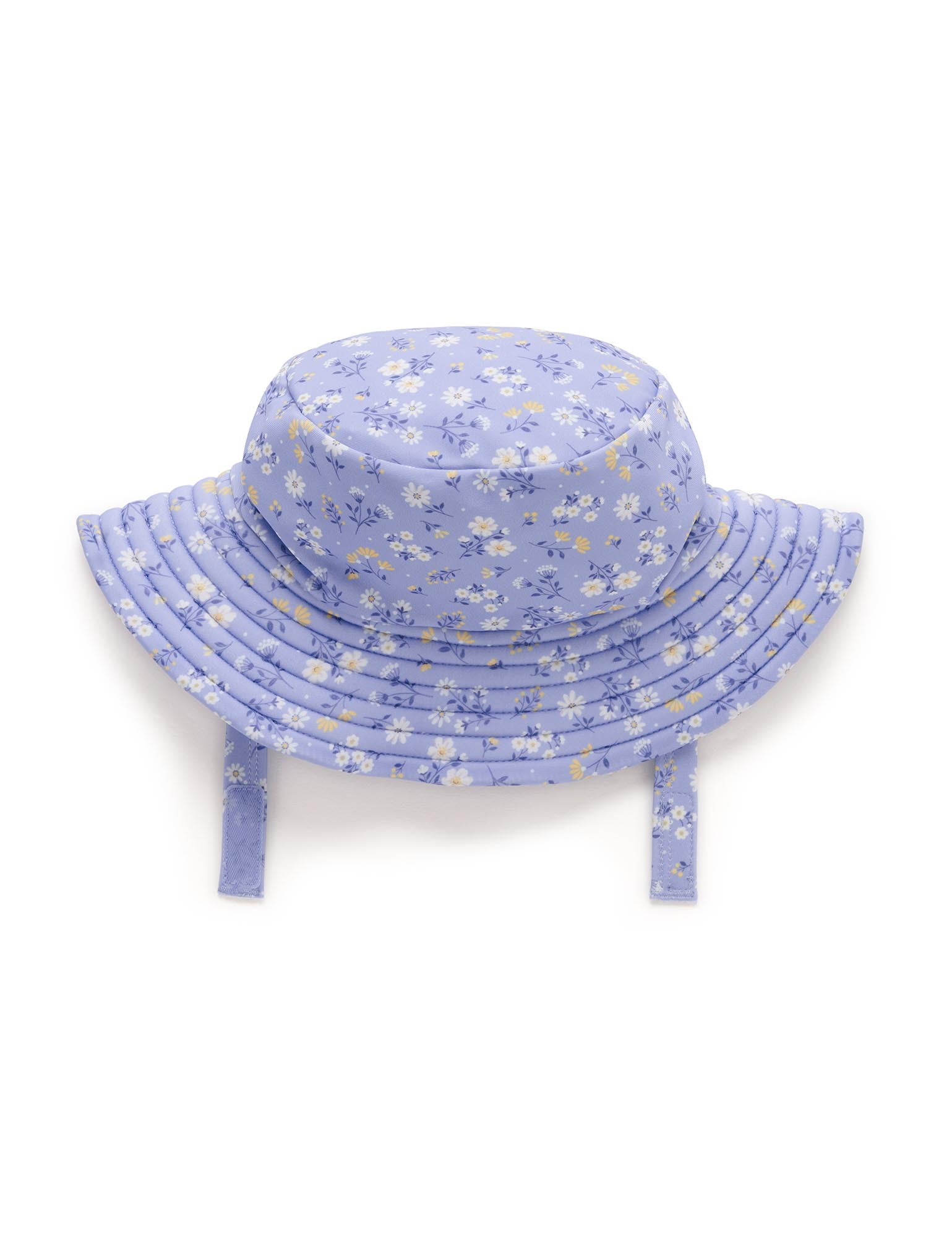 Blue Daisy Broad Brim Swim Hat