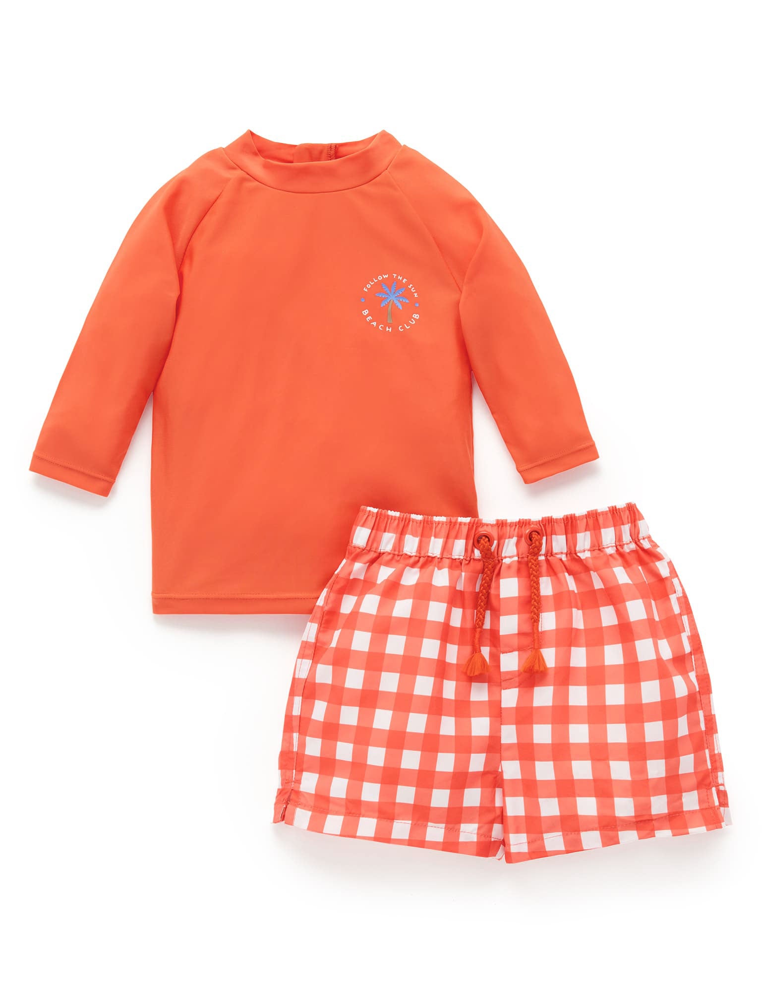 Fiesta Gingham Board Short & Rashie Set