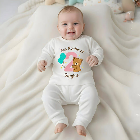 Two Month Baby Milestone Sweatshirt & Pyjama Set