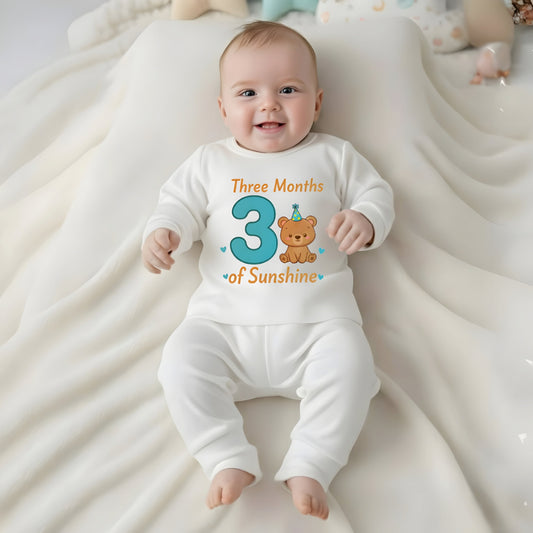 Three Month Baby Milestone Sweatshirt & Pyjama Set