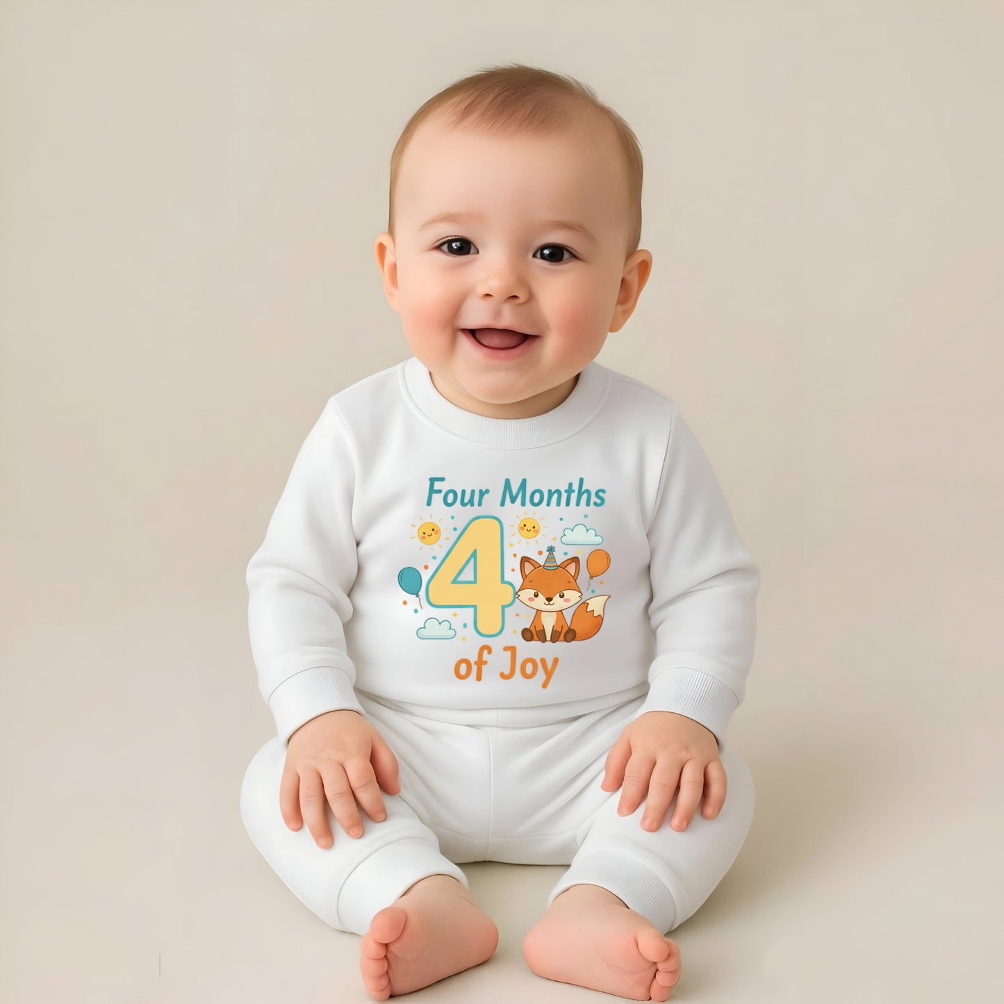 Four Month Baby Milestone Sweatshirt & Pyjama Set