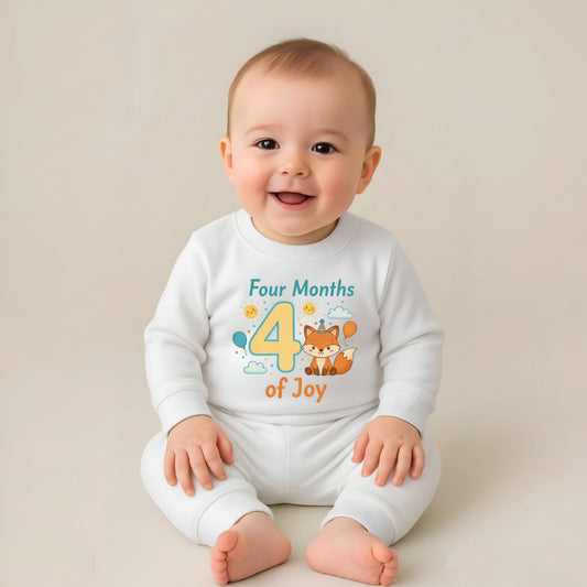 Four Month Baby Milestone Sweatshirt & Pyjama Set