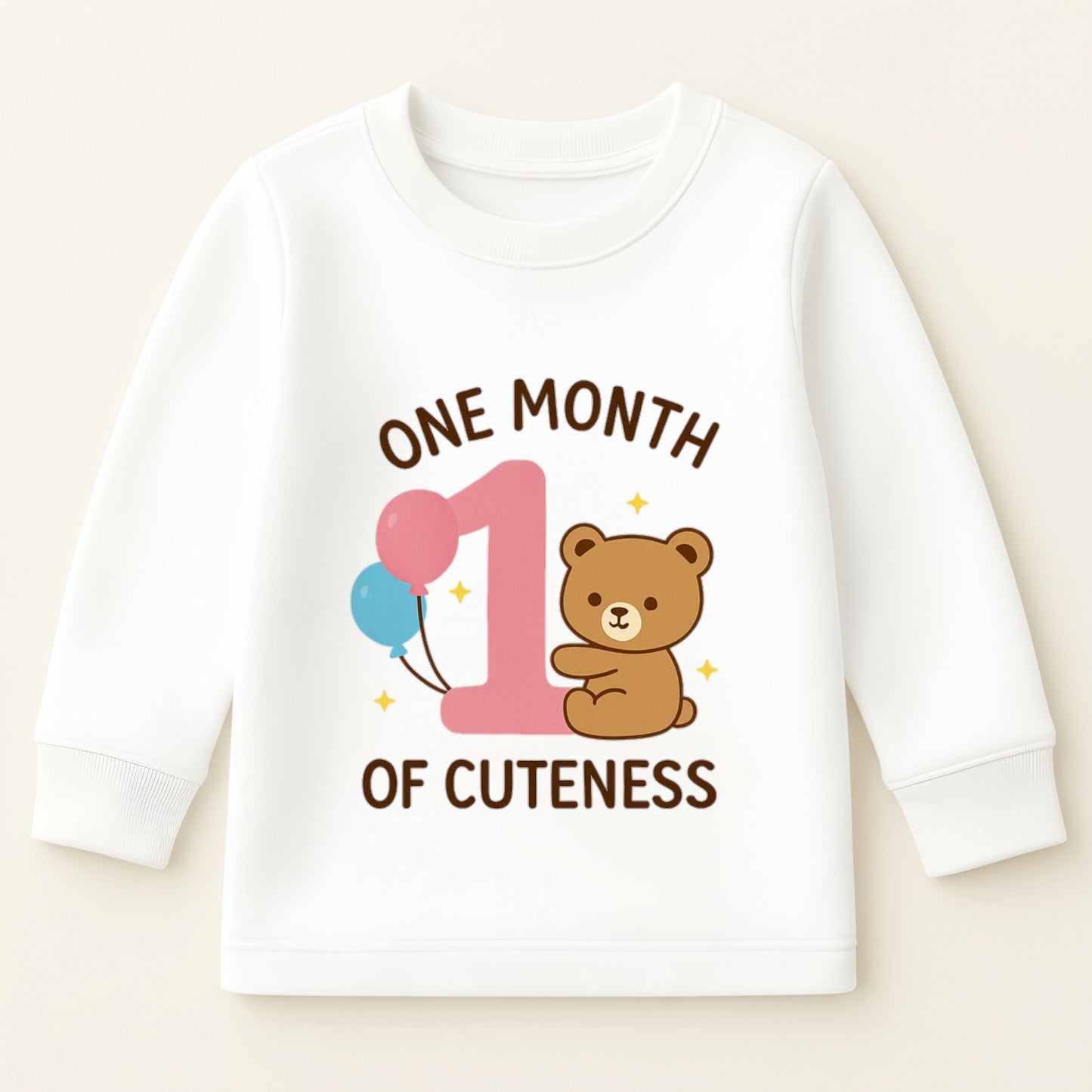 One Month Baby Milestone Sweatshirt & Pyjama Set