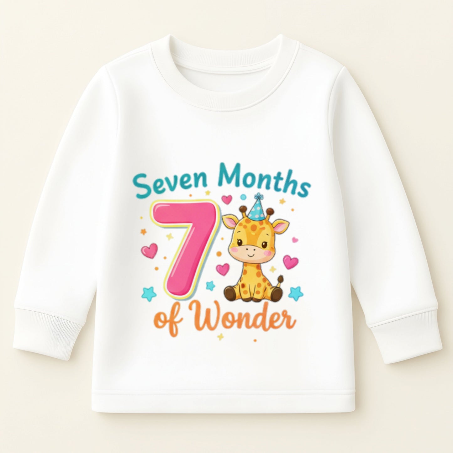 Seven Month Baby Milestone Sweatshirt & Pyjama Set
