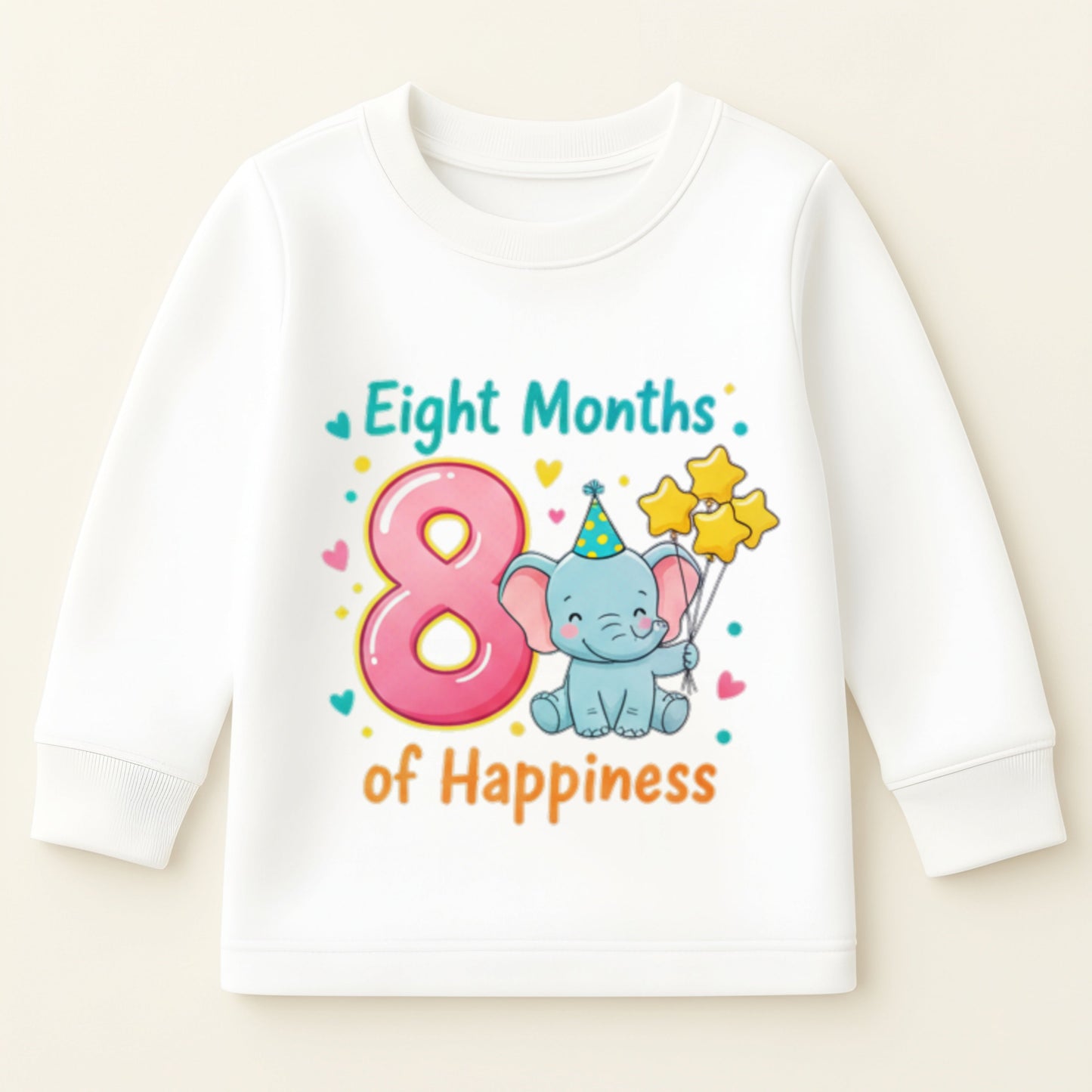 Eight Month Baby Milestone Sweatshirt & Pyjama Set