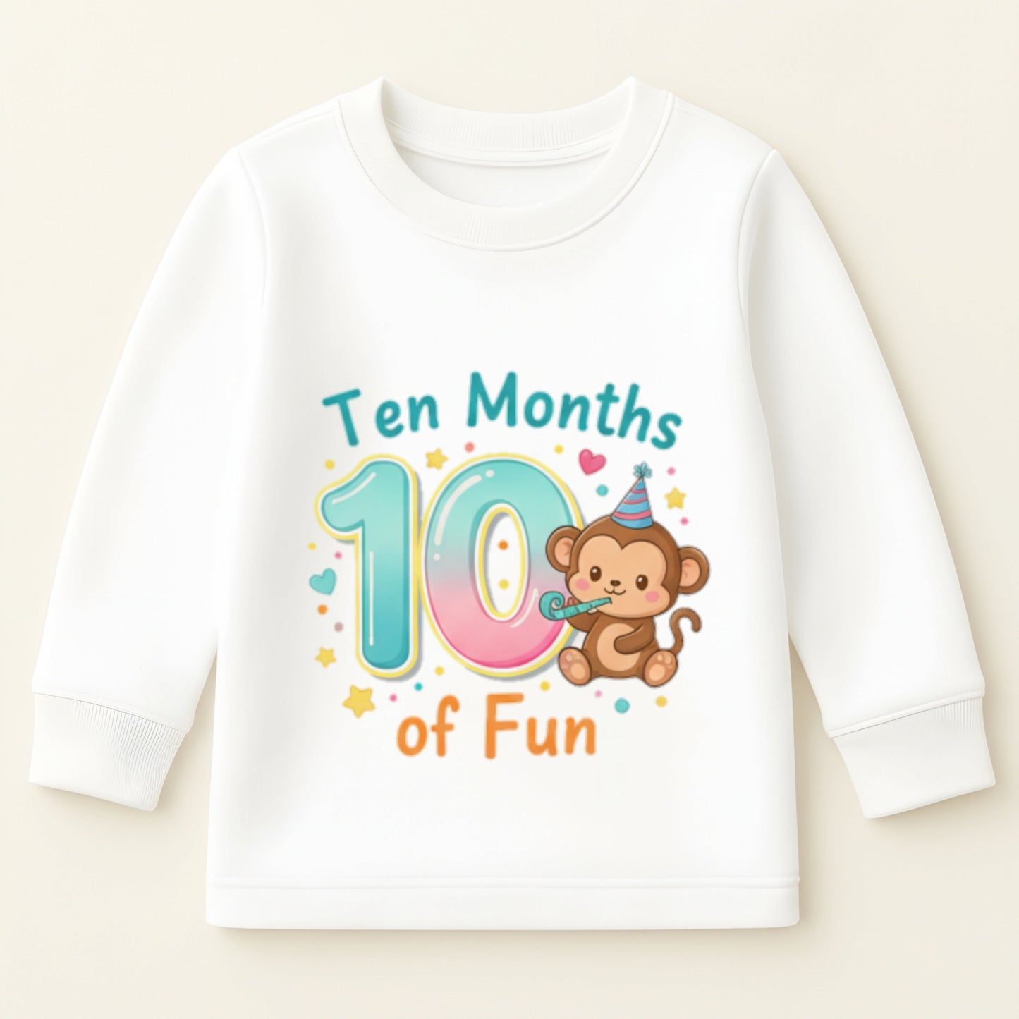 Ten Month Baby Milestone Sweatshirt & Pyjama Set