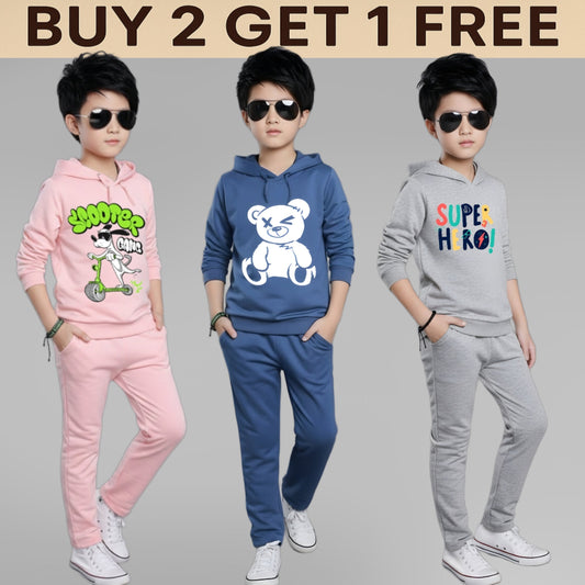 Buy 2 Get 1 Free Boys Hoodie and Lower Set