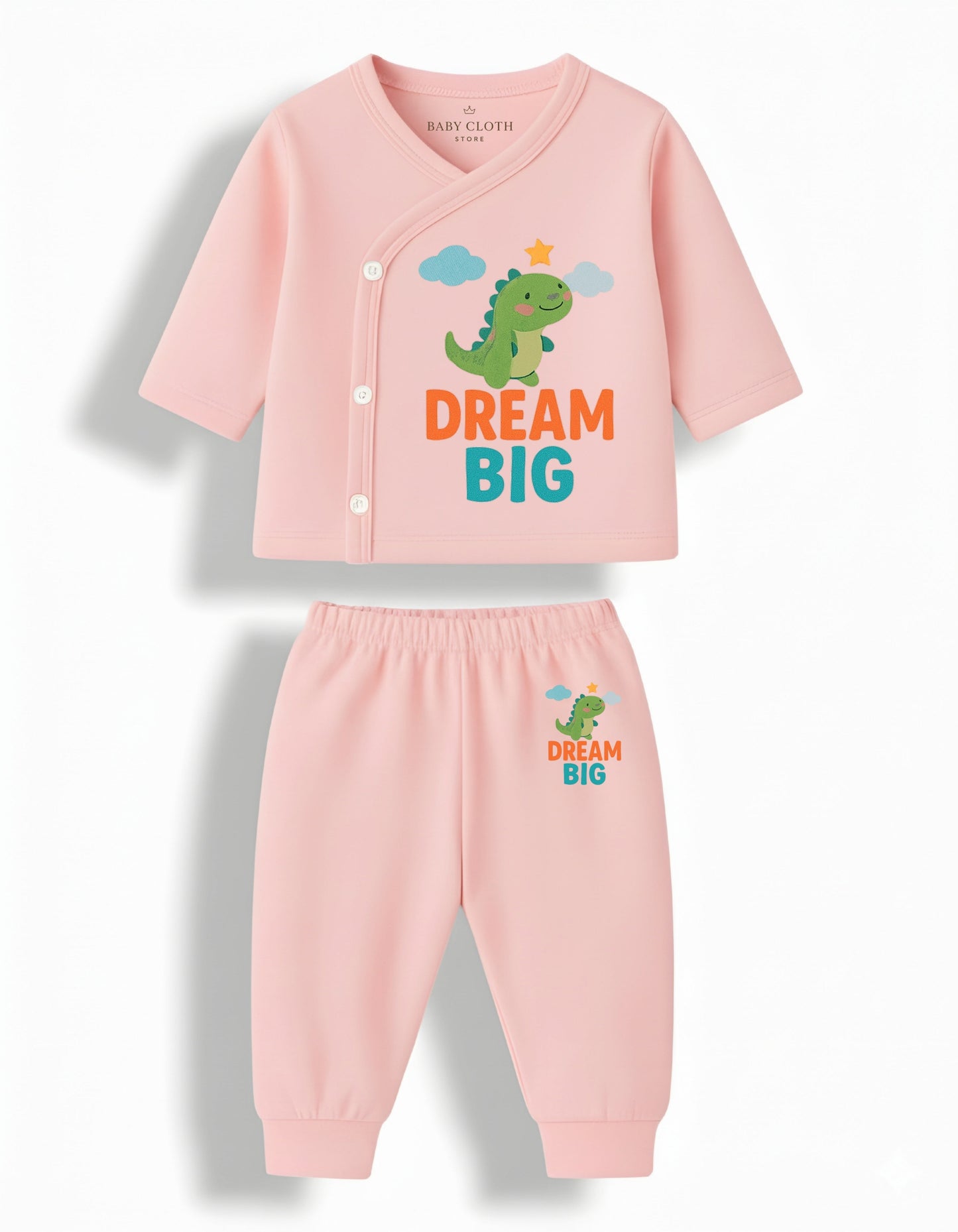 Pack of 3 – Soft Cotton Baby Jhabla & Pyjama Set | Cute Animal Prints