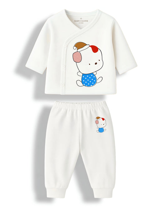 Baby Jhabla & Pyjama Set – Soft Cotton Care with Cute Print